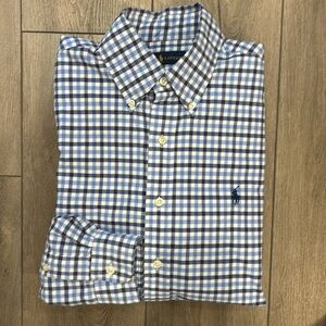 Ralph Lauren Slim Fit Iconic Cotton Oxford Long Sleeve Button Down - Small